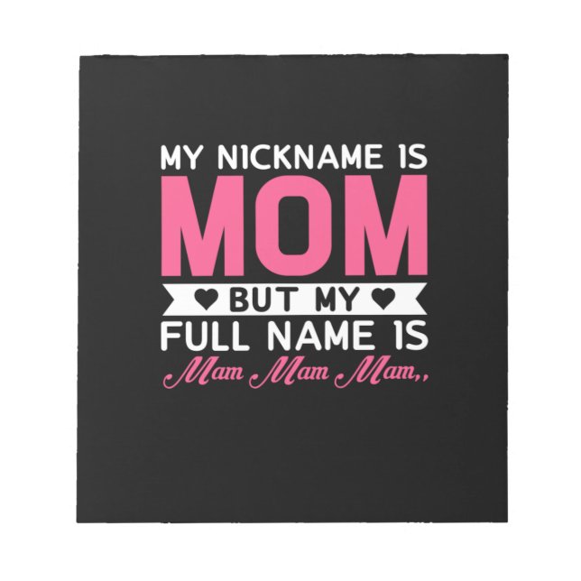 Bloco De Notas Mãe Arte Minha Apelido É Mãe (Frente)