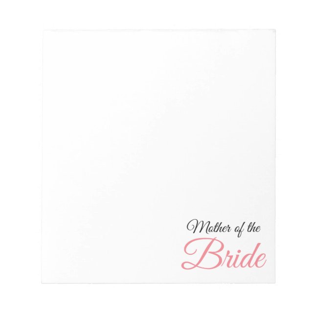 Bloco De Notas Mãe de Bride Script Rosa (Frente)