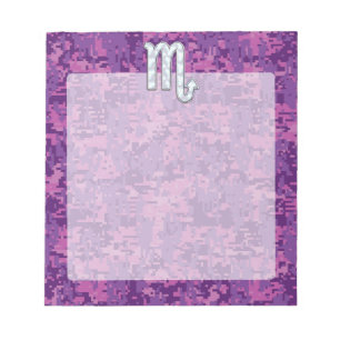 Bloco De Notas Mãe de Pearl Scorpio Zodiac Digital Camo
