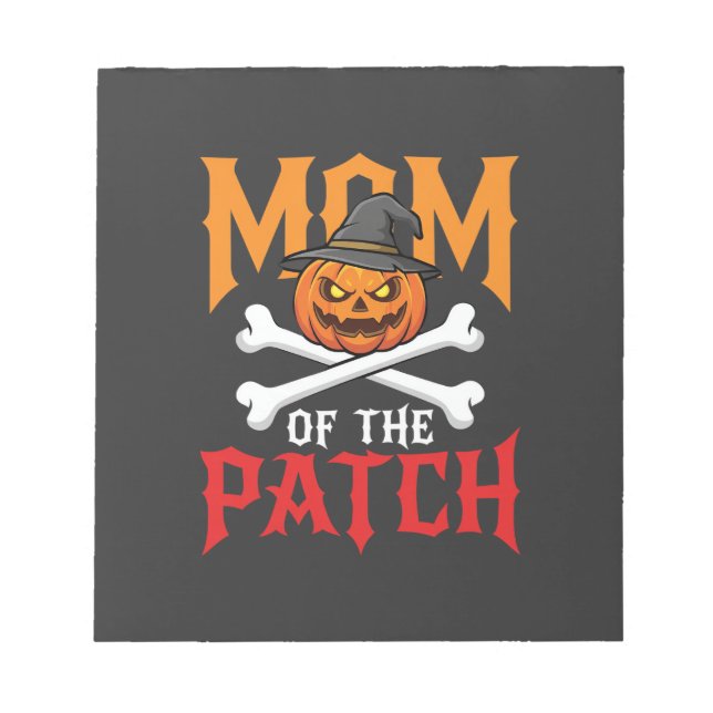 Bloco De Notas Mãe do Halloween do Remendo da Abóbora Bruxa (Frente)