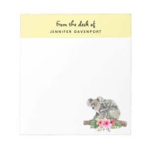Bloco De Notas Mãe e Bebê Koala Apresentam Uma Cozinha