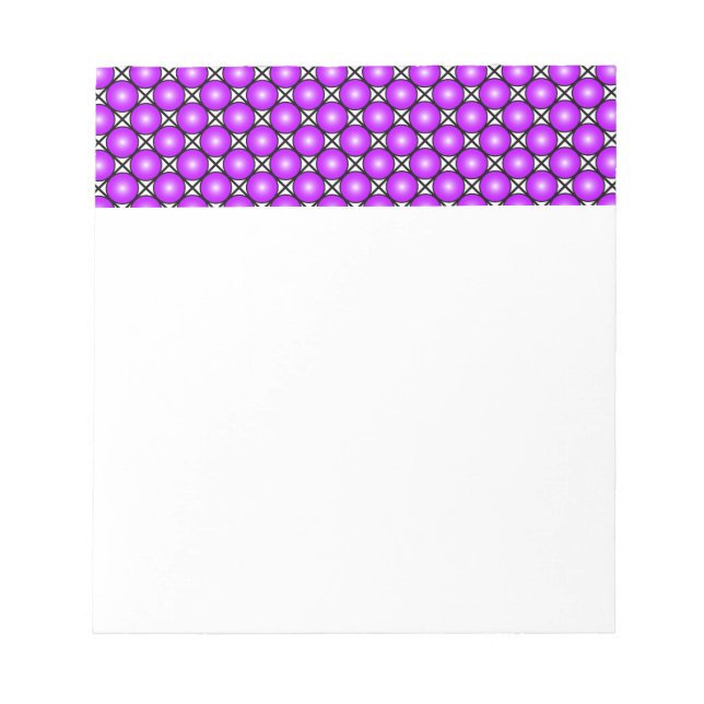Bloco De Notas Magenta Pontos Rosa Preto Branco Padrão de Treliça (Frente)