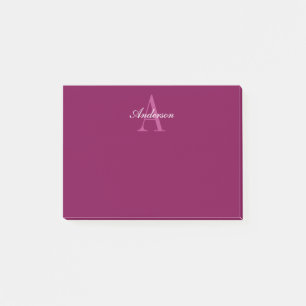 Bloco De Notas Magenta Vermelha Elegante, Nome Cor-de-Rosa e Bran