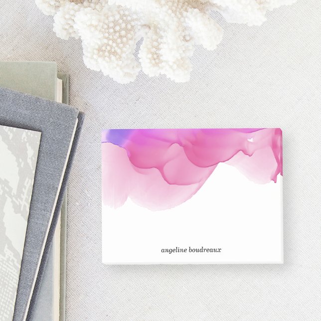Bloco De Notas Magenta Watercolor Personalizada (Criador carregado)