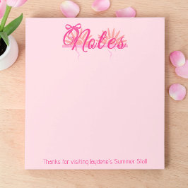 Bloco De Notas Magentia And Pink Bow With Sunburst