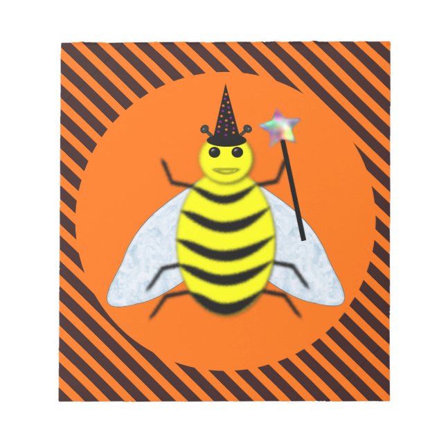 Bloco De Notas Mágica de Halloween Feiticeira Laranja e Black Str (Frente)