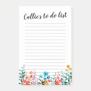 Bloco de notas magnético personalizado de flor se