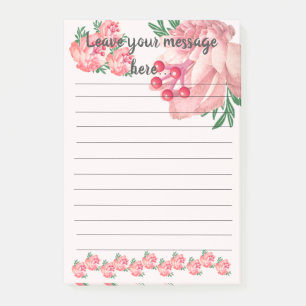Bloco De Notas Magnolia Rosa Deixe As Notas De Posto De Mensagem