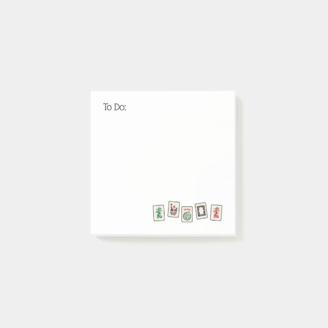Bloco De Notas Mah Jongg 3x3 Inch Posta Nota (Frente)