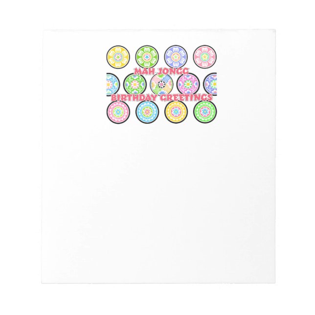 Bloco De Notas Mah Jongg Birthday Dots Notepad (Frente)