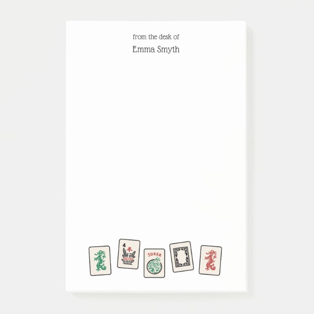 Bloco De Notas Mah Jongg - Notas de Posto (Frente)