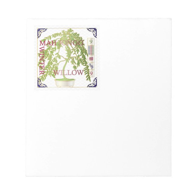 Bloco De Notas Mah Jongg Winter Willow (Frente)