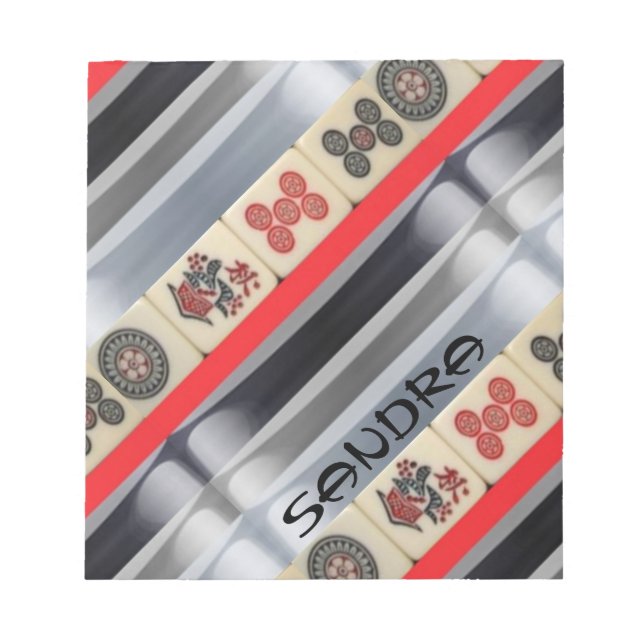 Bloco De Notas Mahjong monograma (Frente)