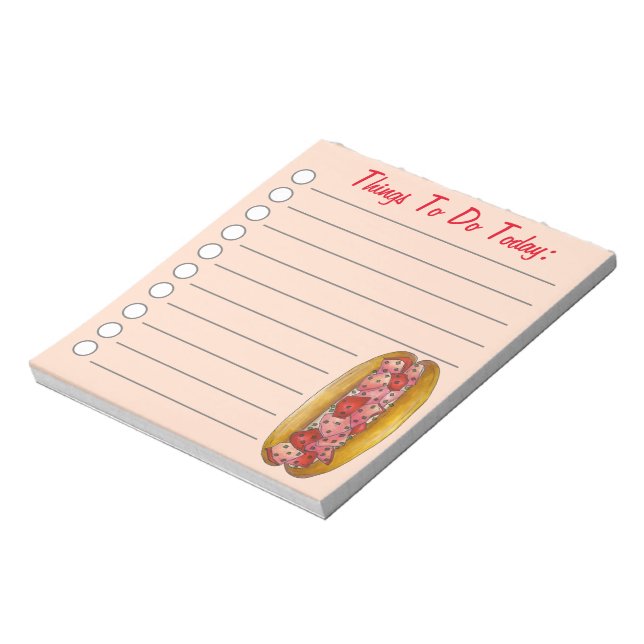 Bloco De Notas Maine Lobster Roll Coisas Para Fazer Hoje (Invertido)