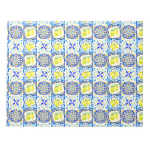 Bloco De Notas Maiolica Mediterrânica Limon Azulejos