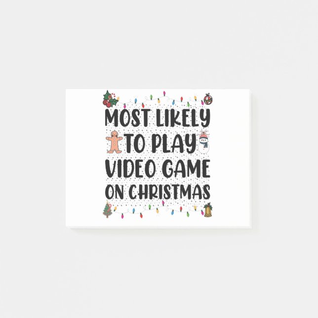 Bloco De Notas Mais Propenso a Jogar Video Game no Natal Gaming (Frente)