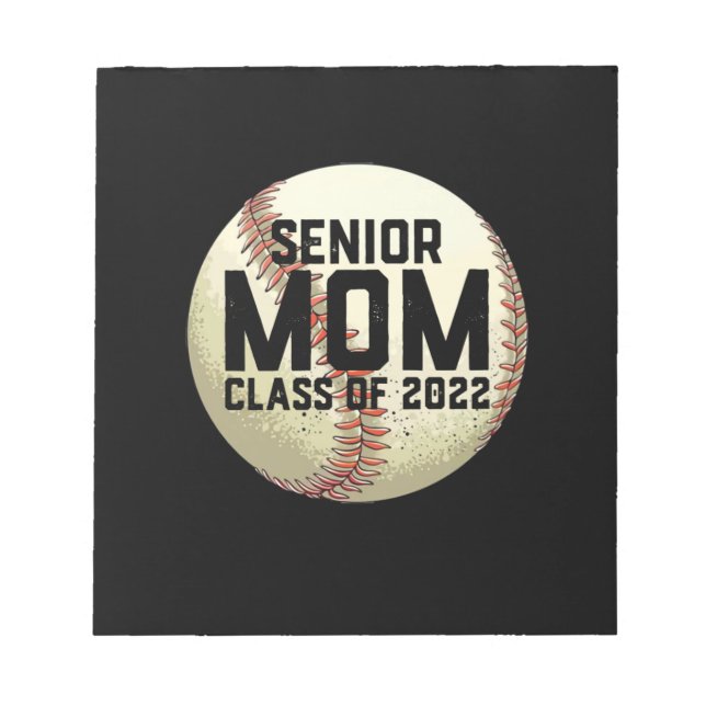 Bloco De Notas Mais velho Mãe Classe de 2022 Baseball Mãe (Frente)