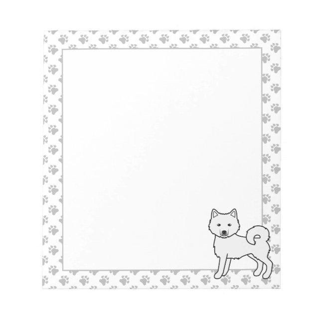 Bloco De Notas Malamute do Alasca Branco Cachorro de Desenho Anim (Frente)