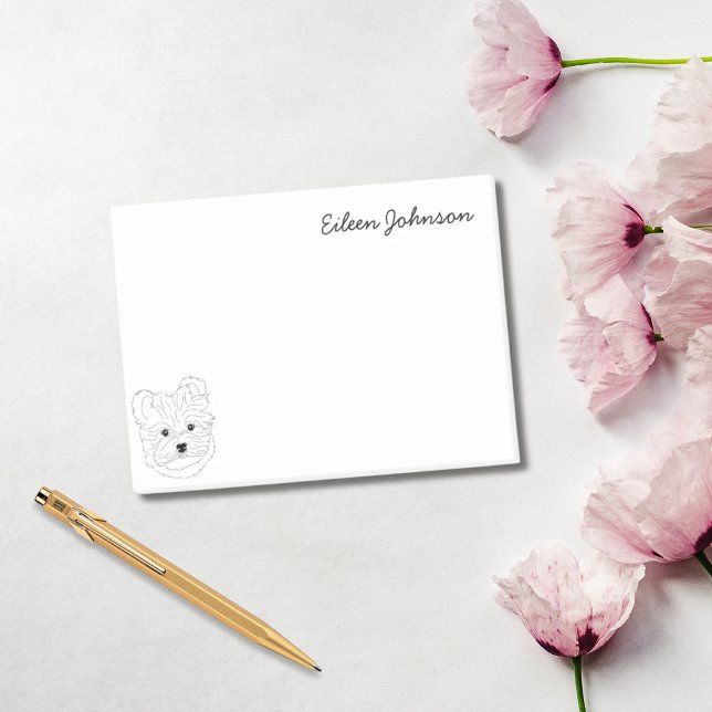 Bloco De Notas Maltês Lover Simples Preto e Branco Personalizado (Maltese Lover Simple Black & White Personalized Post-it Notes)