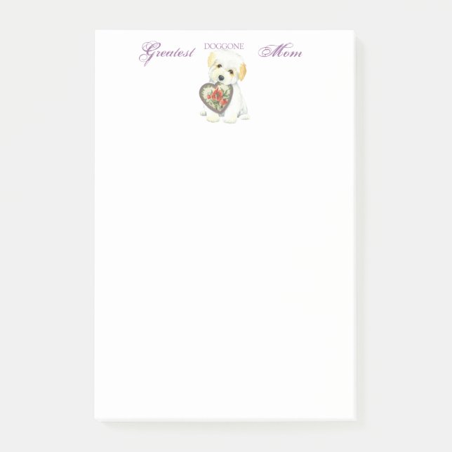 Bloco De Notas Mamã de de Tulear Coração do algodão (Frente)