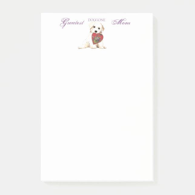 Bloco De Notas Mamã do coração de Bichon (Frente)