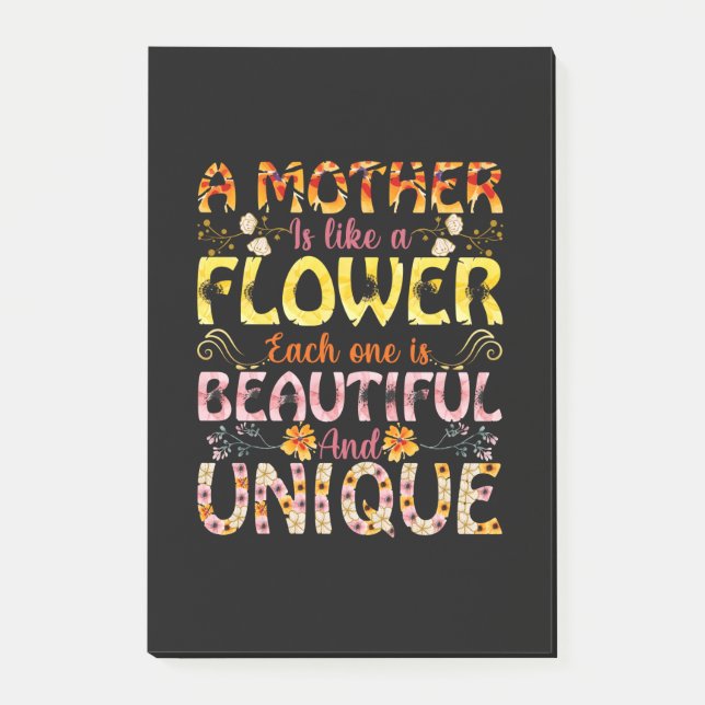 Bloco De Notas Mamãe Arte Mãe É Como Flor (Frente)