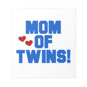 Bloco De Notas Mamãe de Twins Blue Text Gifts