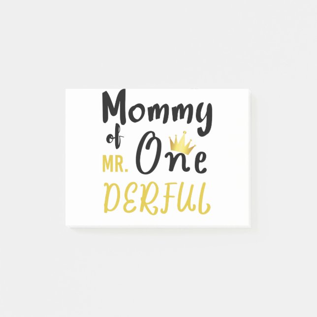 Bloco De Notas Mamãe do Sr. Onederful 1ª Camiseta One-Derful (Frente)