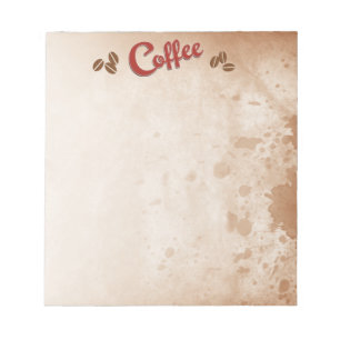 Bloco de notas manchado café