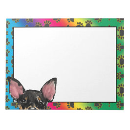 Bloco De Notas Manchester Terrier - padrão colorido de pata de cã