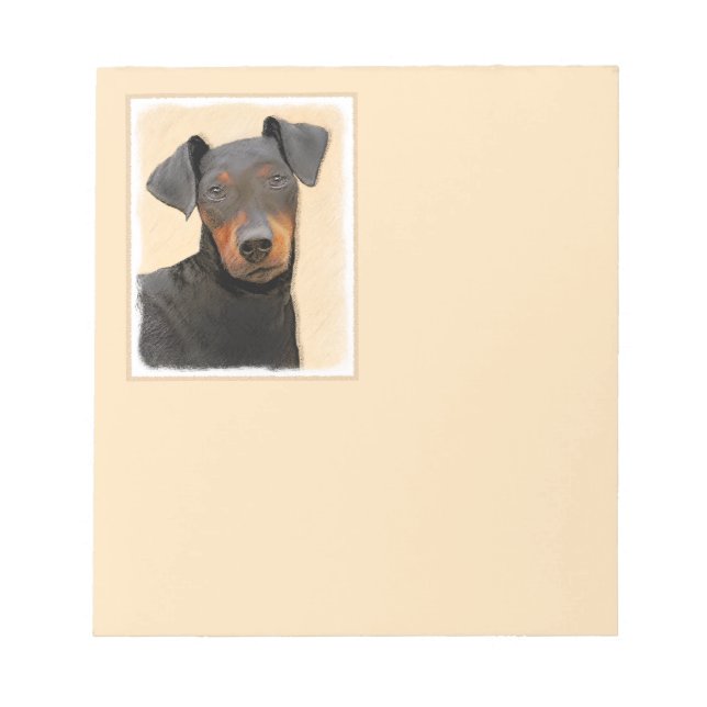 Bloco De Notas Manchester Terrier Pintura Original (Frente)