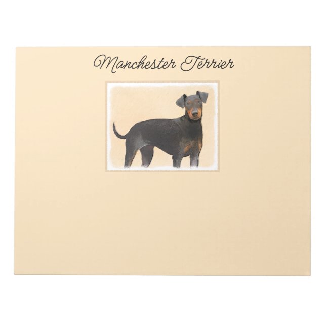Bloco De Notas Manchester Terrier Pintura Original (Frente)