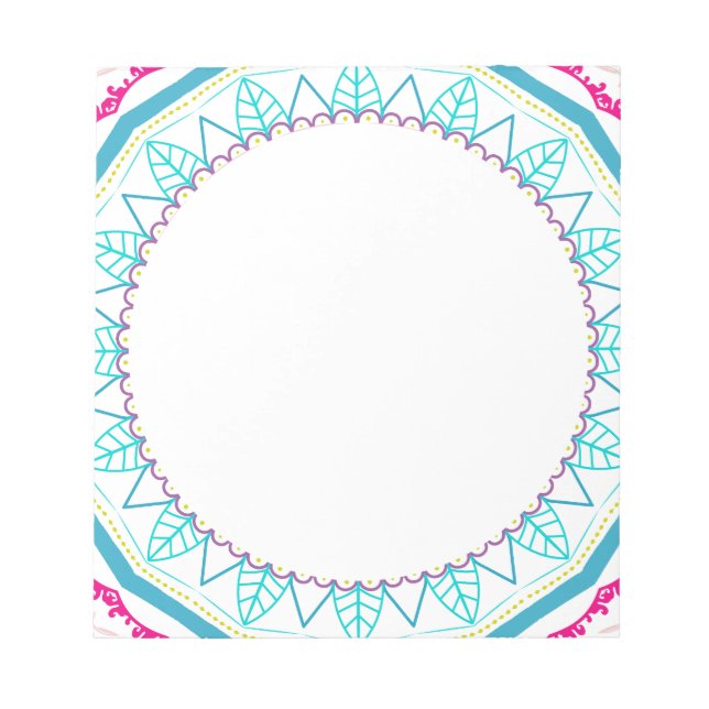 Bloco De Notas mandala colorida (Frente)