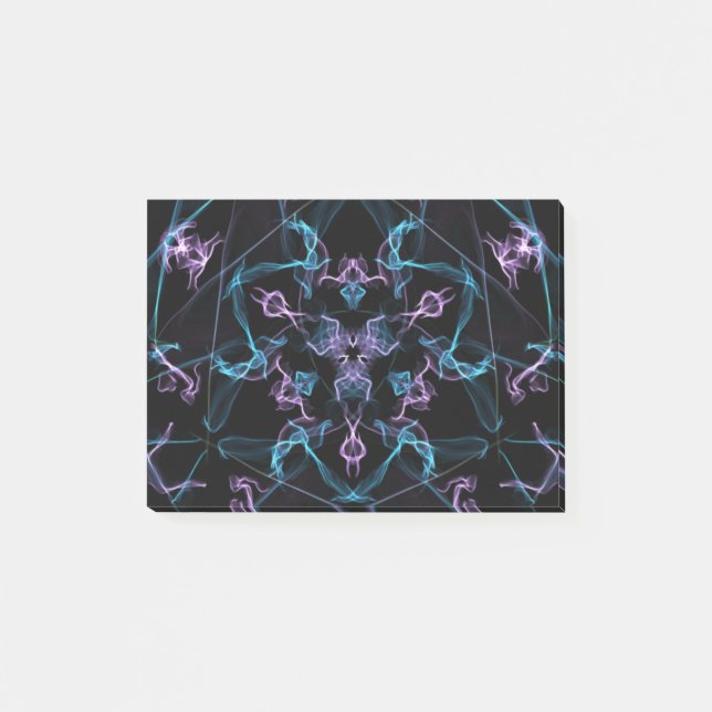 Bloco De Notas Mandala de triângulo roxo e azul (Frente)