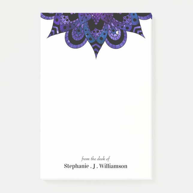 Bloco De Notas Mandala Galaxy Name Posta-It Notes (Frente)