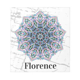 Bloco De Notas Mandala. Grunge style with personalized name.