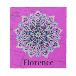 Bloco De Notas Mandala. Grunge style with personalized name.