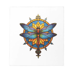 Bloco De Notas Mandala Libélula Luminosa Geometria Sagrada Espiri