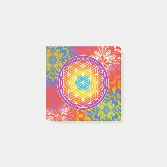 Bloco De Notas Mandala zen flor da vida (Frente)
