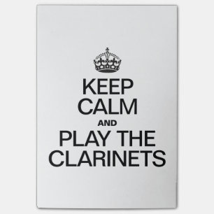 BLOCO DE NOTAS MANTENHA A CALMA E JOGUE OS CLARINETES