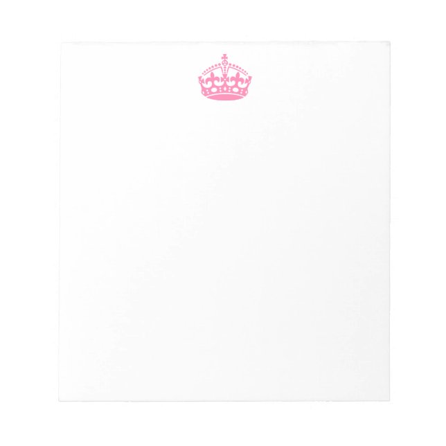Bloco De Notas Mantenha calma, coroa rosa de vitória (Frente)