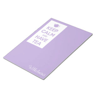 Bloco De Notas Mantenha calmo e tenha a lavanda do chá