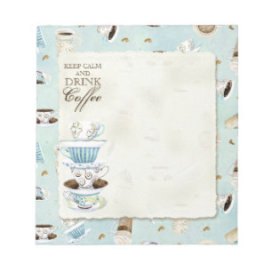 Bloco De Notas Mantenha-se calmo e beba café - Copas de café empi