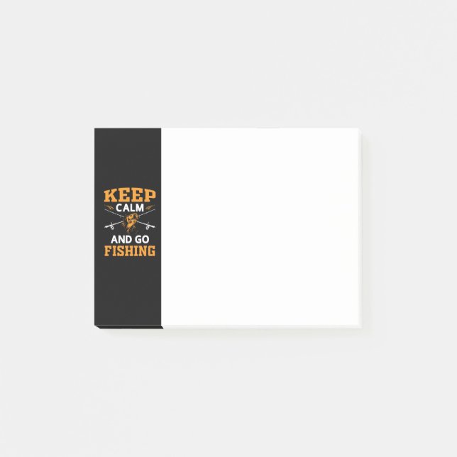 Bloco De Notas Mantenha-Se Calmo E Vá Pescar Notas Postes (Frente)