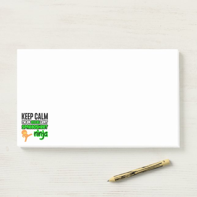 Bloco De Notas Manter Calmo EXCELlent SPREADSHEET NINJA (Na mesa)