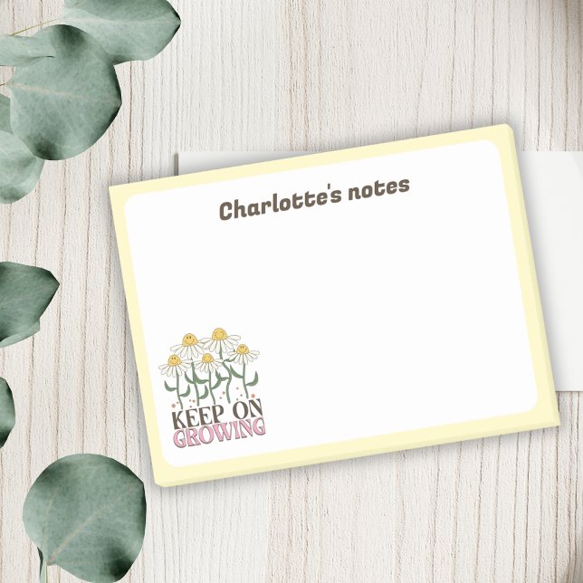 Bloco De Notas Manter Em CRESCENTE Cotações Positivas Flores Retr (Criador carregado)