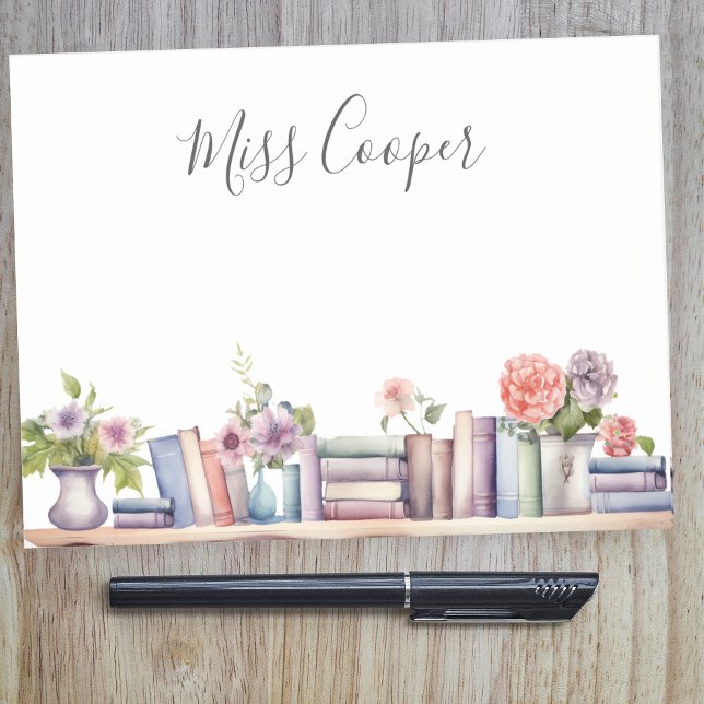 Bloco De Notas Manuais de Aquarela e Flores Professores Bibliotec (Criador carregado)