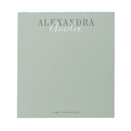 Bloco De Notas Manuscrito minimalista Boho Sage — negócios person