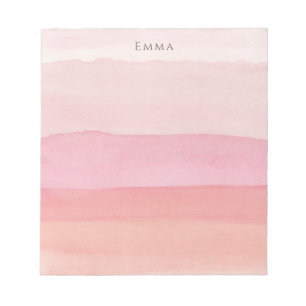 Bloco De Notas Mão-de-Água Rosa Moderno e Pêssego