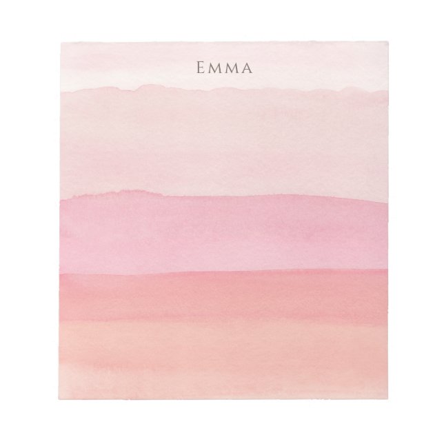 Bloco De Notas Mão-de-Água Rosa Moderno e Pêssego (Frente)